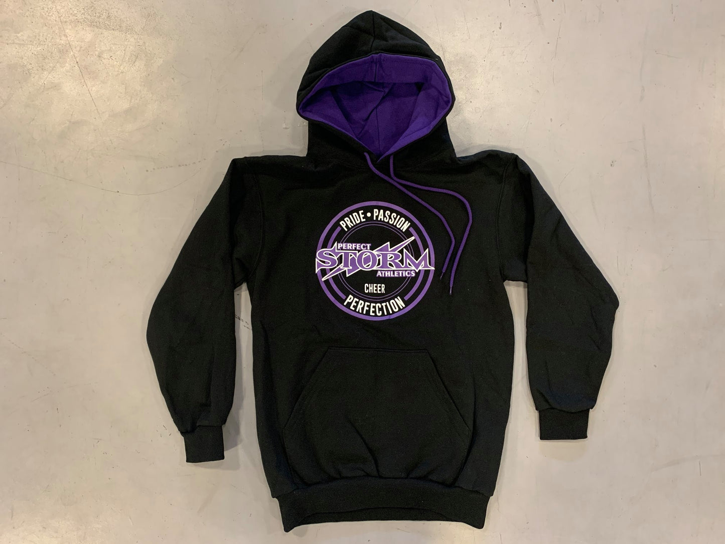 Black Hoodie with Purple Lined Hood
